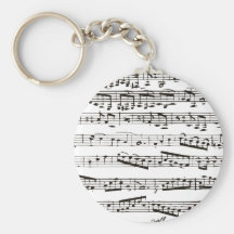 Notas musicais preto e branco chaveiros