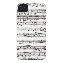 Notas musicais preto e branco iPhone 4 capas