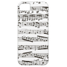 Notas musicais preto e branco iPhone 5 capas