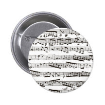 Notas musicais preto e branco pins