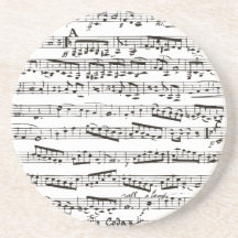 Notas musicais preto e branco porta-copos