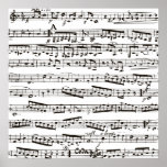 Notas musicais preto e branco posteres