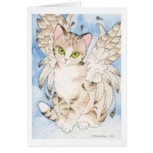 Notecard customizável do anjo do gato de gato malh cartão