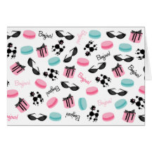 Notecard temático francês cartão