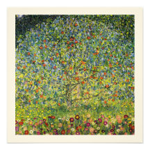 Nouveau da arte da pintura de Gustavo Klimt a árvo Convite Personalizado