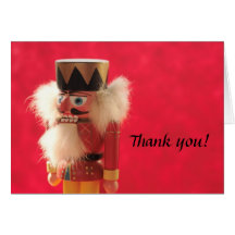 nutcracker em cartões de agradecimentos vermelhos