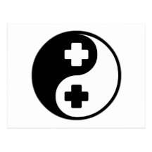 Nutrição de Yin Yang Cartoes Postais