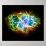 Nuvem do espaço da estrela da nebulosa de carangue poster
