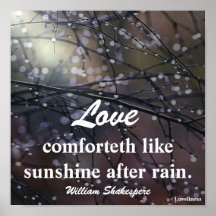 O amor Comforteth como a luz do sol Poster-Persona
