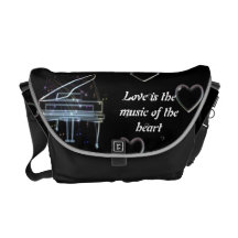 o amor é a música do saco do piano do coração bolsas mensageiro