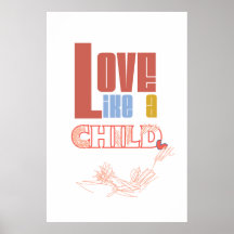O amor gosta de um poster da criança
