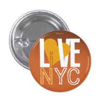 O amor NYC vive na laranja do botão de NYC Botons
