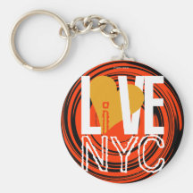 O amor NYC vive na laranja do chaveiro de NYC