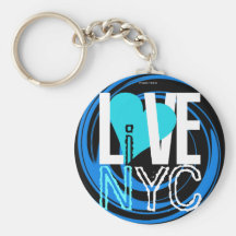 O amor NYC vive no azul do chaveiro de NYC