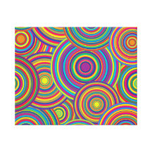 O arco-íris retro circunda o teste padrão impressão de canvas esticada