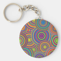 O arco-íris retro circunda o teste padrão chaveiro