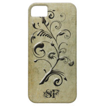 O art deco Antiqued o caso floral do iPhone 5 do m Capas iPhone 5