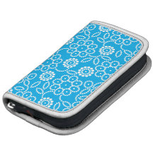 O azul bonito pontilha o teste padrão floral organizador