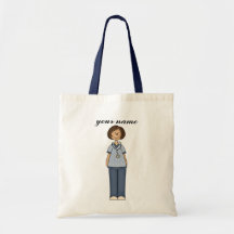 O azul personaliza o saco da enfermeira bolsa de lona