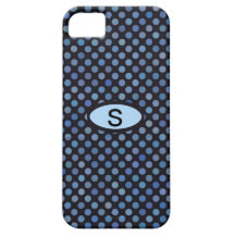 O azul pontilha o caso de Iphone 5 do monograma Capa De iPhone 5 Case-Mate