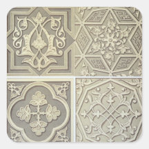 O azulejo árabe projeta (o litho da cor) adesivos quadrados