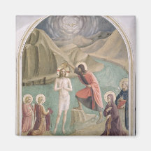 O baptismo do cristo, c.1438-45 (fresco) ima de geladeira