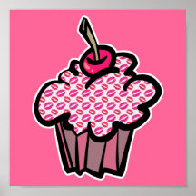 o batom beija o cupcake impressão