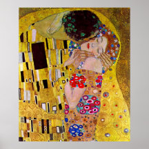 O beijo (detalhe) por Gustavo Klimt Impressão