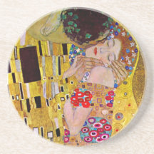 O beijo (detalhe) por Gustavo Klimt Porta Copos Para Bebidas