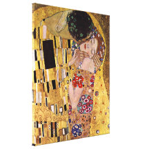 O beijo, Gustavo Klimt Impressão Em Canvas