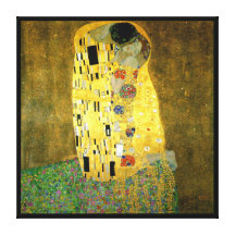 O beijo por Gustavo Klimt Impressão De Canvas Esticadas