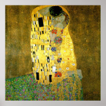 O beijo por Gustavo Klimt Impressão