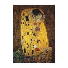 O beijo por Gustavo Klimt Impressão Em Canvas