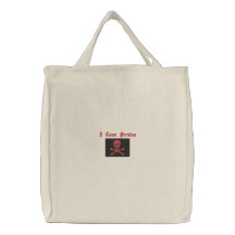 O bolsa bordado customizável da bandeira de pirata