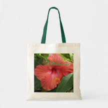 "O bolsa do hibiscus brilhante alaranjado"