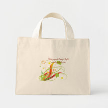 o bolsa floral verde