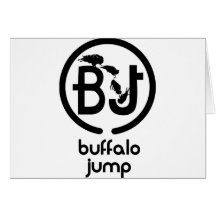 O búfalo salta o logotipo cartões