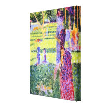 O casal por Georges Seurat, Pointillism do vintage Impressão Em Canvas