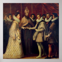 O casamento de Catherine de Medici Impressão