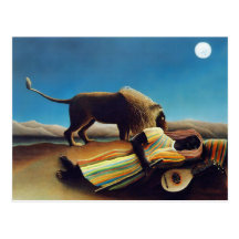 "O cigano de sono" por Henri Rousseau Cartoes Postais