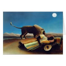 "O cigano de sono" por Henri Rousseau Cartões