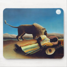 "O cigano de sono" por Henri Rousseau Mouse Pads