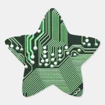 O conselho de circuito do computador adesivos em forma de estrelas