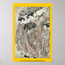O courtesan Tsurunoo por Isoda, Koryusai Poster