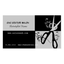 O Couture chique Scissors redemoinhos Modelo Cartão De Visita