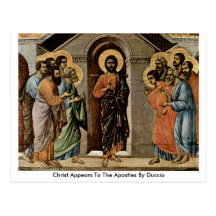 O cristo aparece aos apóstolos por Duccio Cartao Postal