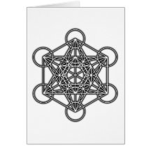 O cubo de Metatron (preto) Cartoes