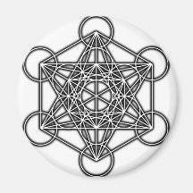 O cubo de Metatron (preto) Imãs De Geladeira