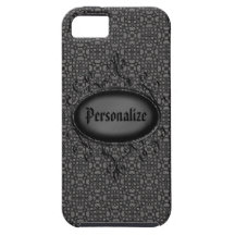 O damasco de prata & preto personalizou a caixa do capas de iPhone 5 Case-Mate