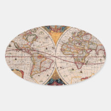 O design antigo do mapa de Velho Mundo do vintage  Adesivo